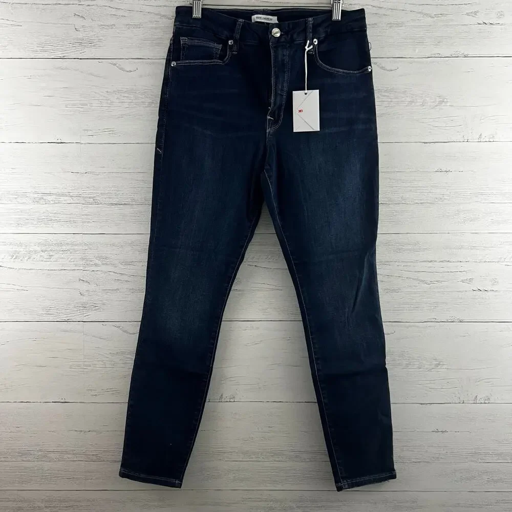 Good American NWT Good Legs Crop Dark Wash Skinny Jeans Size 12/31 - Picture 1 of 7